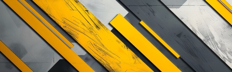 Wall Mural - Abstract Yellow And Gray Diagonal Lines Design