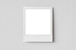 © kite_rin - Polaroid instant photo frame mockup, instant photo frame on white wall