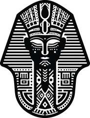 Wall Mural -  osiris, Pharaoh silhouete with Polynesian ethnic pattern illustration