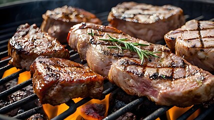 grilled meat on a grill