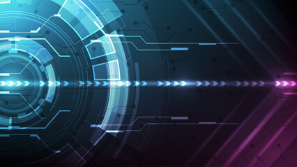 Poster - Abstract technology background. Futuristic interface with geometric shapes. Vector illustration