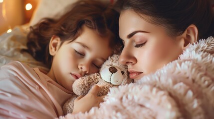 Canvas Print - The mother and sleeping child