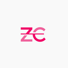 ZC Alphabet initial Letter Monogram Icon Logo vector illustration