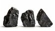 © saritwat - Textured coal chunks representing the carbon on white background