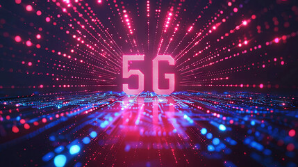 Poster - 5G mobile technology, representing wireless data network and connectivity advancements