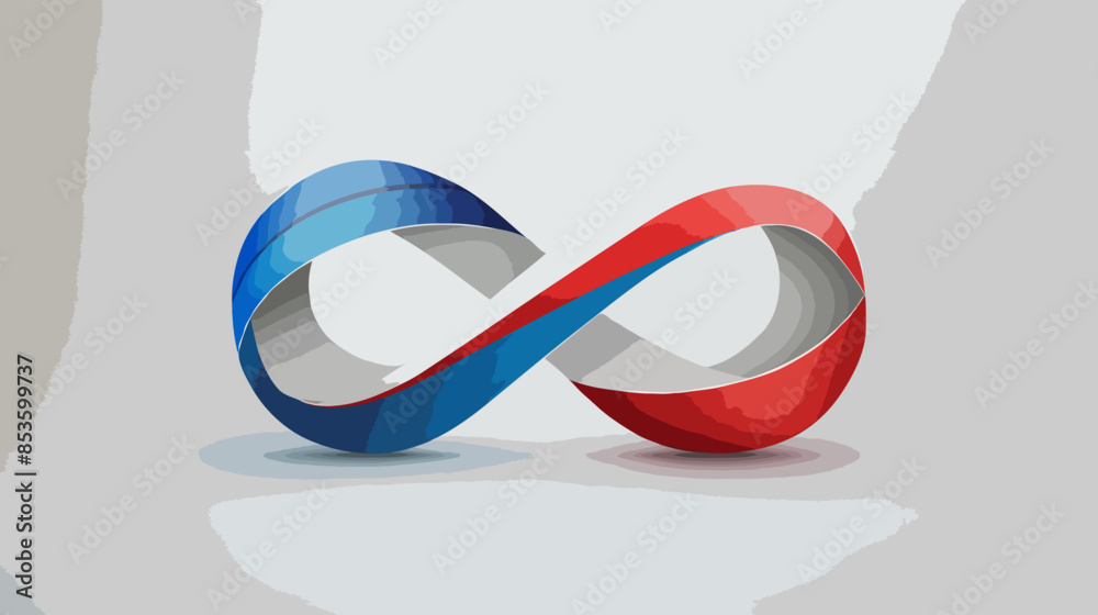Multiple Infinite Ribon Loop Memorial Day Infinity Ribbon Symbol - Red and Blue Loop Signifying ...
