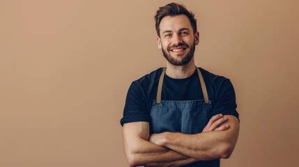 Wall Mural - The smiling man in apron