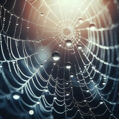 spider web with dew drops