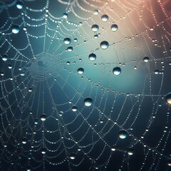 spider web with dew drops