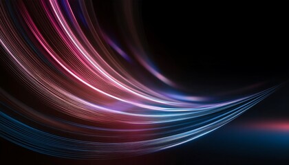 Wall Mural - Abstract futuristic background. Purple, Blue and pink motion blur lines set against a black