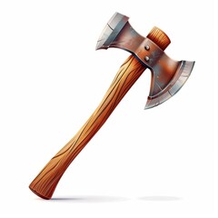 Wall Mural - Axe icon, ax symbol, 3d realistic hatchet sign, cleaver emblem, woodcutter equipment, tomahawk pictogram