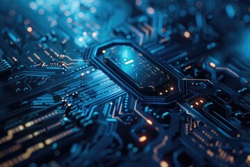 Poster - A close-up view of a computer circuit board with various electronic components