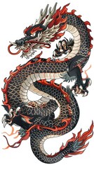 chinese dragon for tshirt design, white backgroung