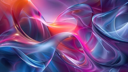 Wall Mural - A colorful abstract painting with a purple and blue swirl