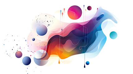 Poster - Abstract Shape Gradient elements on a transparent background