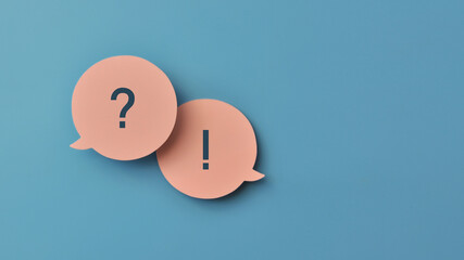 Poster - Two conversational clouds. Symbol of the need to write, ask something