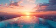 © patpongstock - Infinity pool overlooking a highrise city, twilight, pastel skies, serene and modern, high resolution