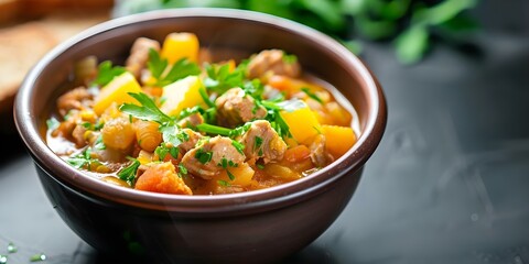 Wall Mural - Locro A Hearty and Comforting Traditional South American Stew. Concept South American Cuisine, Traditional Recipes, Comfort Food, Stew Recipes