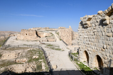 Wall Mural - View at the fort of Karak in Jordan