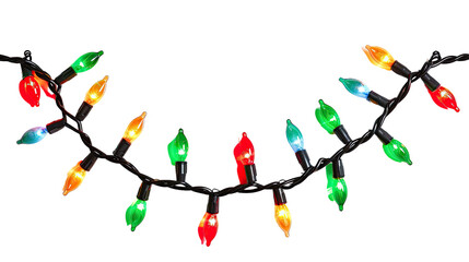 Wall Mural - christmas lights on a transparent background