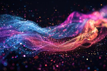 Poster - magical dust particles abstract bokeh background.