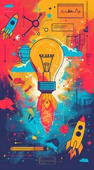 A bright and cheerful poster with creative business ideas