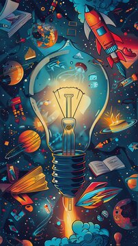 A bright and cheerful poster with creative business ideas