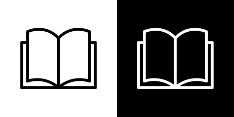 Open Book vector icon set on white background.