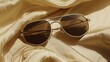 © studio clever - Elegant Sunglasses on Luxurious Silk Fabric - Generative AI