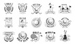 © ONYXprj - Golf badges. Sport logos for golf club badges with specific tools cups balls stick recent vector template with place for personal text