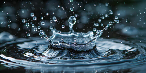 A splash of water with many small droplets