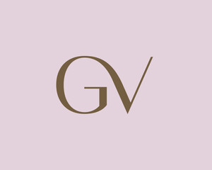 Wall Mural - GV letter logo icon design. Classic style luxury initials monogram.