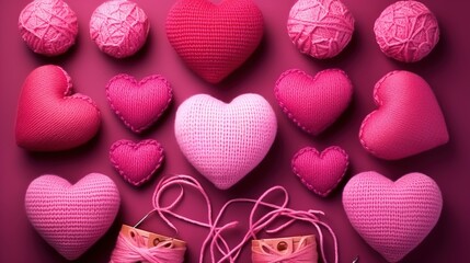 Canvas Print - pink hearts