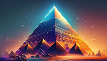 Wall Mural - Geometry Form of a pyramid of the six high pyramids, art design