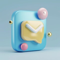 Wall Mural - 3d render messenger icon
