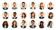 © LadadikArt - Cartoon Business People Avatars in Circles Set. Simple Style White Background Corporate Professionals Team Members Office Workers Characters Portraits Illustrations Avatar Icons