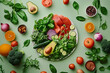 © john - Healthy food flat lay