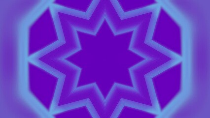 Fototapete - Geometric pattern of thin purple lines in the shape of a star with a light blue gradient running along them. Digital seamless loop animation. 3d rendering. 4K, Ultra HD resolution