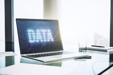 Aufkleber - Creative Data word sign on modern laptop screen. 3D Rendering