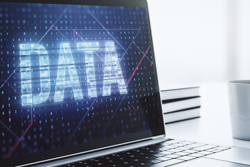 Aufkleber - Creative Data word sign on modern laptop screen. 3D Rendering