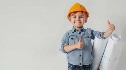 A Builder smiling and giving a thumbs up