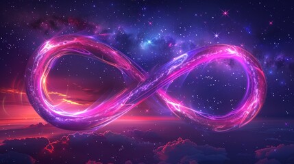 Leinwandbilder - Illustration of a beautiful and vivid optical illusion depicting the concept of infinity in space