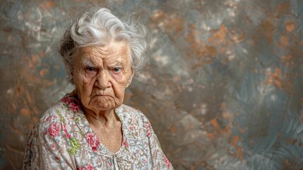 old woman with Disgust: Nose wrinkles, lip curls, revulsion evident, recoiling in distaste