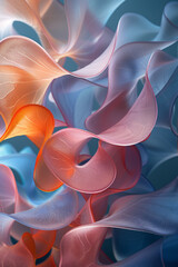 Fototapete - Elegant abstract pattern with soft pastel shapes scattered across a clean backdrop,