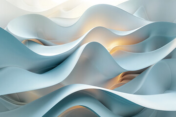 Fototapete - Minimalist abstract art using subtle gradients and clean shapes on a white background,