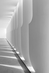 Poster - Light and shadow, black and white, cement wall.
