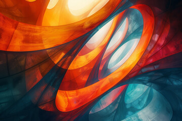Poster - Simple image of an abstract design that appears to shift and change when viewed from different perspectives,