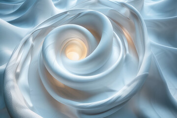 Poster - Elegant image of an abstract spiral that seems to endlessly wind inward, against a clean background,