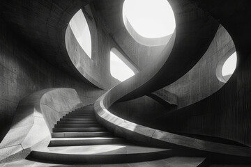 Poster - Minimalist shot of a geometric design that appears to rotate and twist when viewed from different angles,