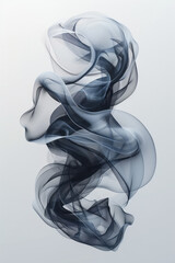 Poster - Minimalist aesthetic of an abstract design that appears to shift and change perspective, against a plain white background,